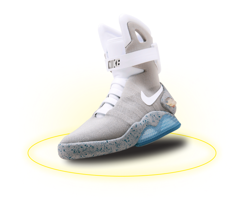Кроссовок Nike Air Mag с жёлтым кольцом под подошвой