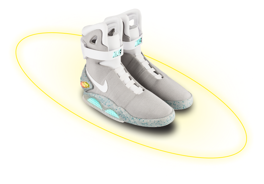 Кроссовок Nike Air Mag с жёлтым кольцом вокруг
